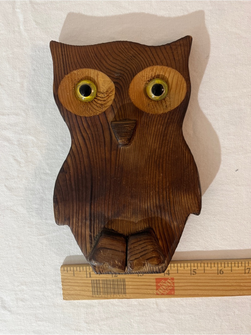 Vintage hand carved Owl made in Canada